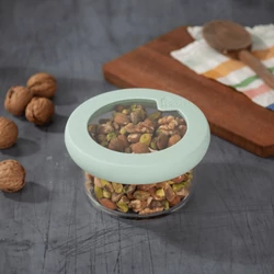 FOOD HUGGERS üveg-szilikon tető XS - zöld