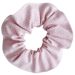 Scrunchie hajgumi - FÁRADT RÓZSASZÍN APRÓ PÖTTYÖS