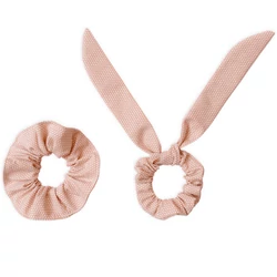 Scrunchie hajgumi - FÁRADT RÓZSASZÍN APRÓ PÖTTYÖS