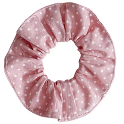 Scrunchie hajgumi - FÁRADT RÓZSASZÍN PÖTTYÖS