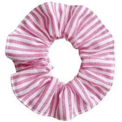 Scrunchie hajgumi - PINK-FEHÉR CSÍKOS
