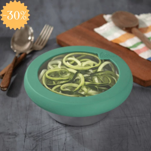 FOOD HUGGERS üveg-szilikon tető M - zöld FOOD HUGGERS üveg-szilikon tető M - zöld