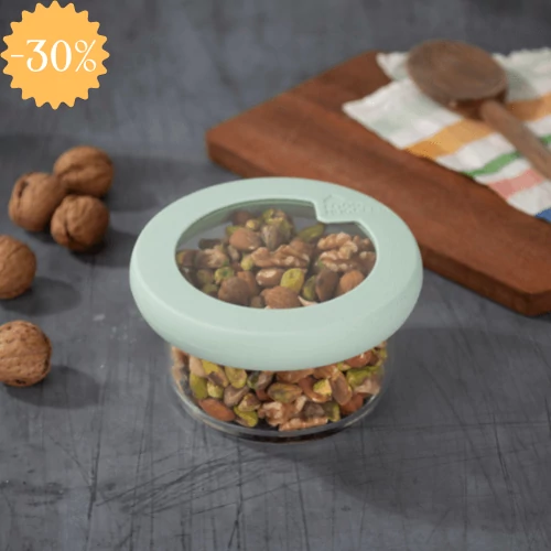 FOOD HUGGERS üveg-szilikon tető XS - zöld FOOD HUGGERS üveg-szilikon tető XS - zöld