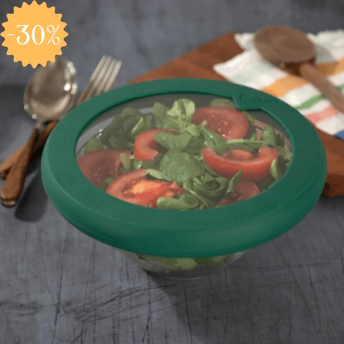 FOOD HUGGERS üveg-szilikon tető L - zöld FOOD HUGGERS üveg-szilikon tető L - zöld