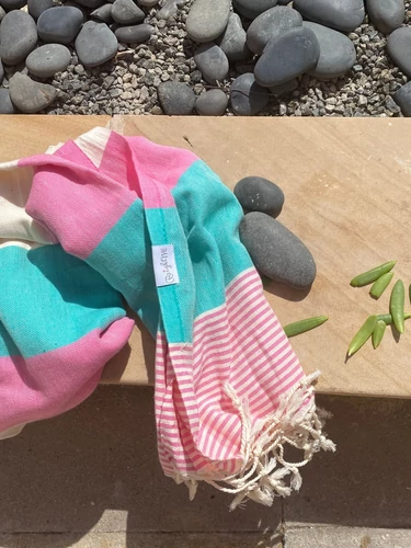BrightMe Amalfi törölköző - PINK-TÜRKIZ