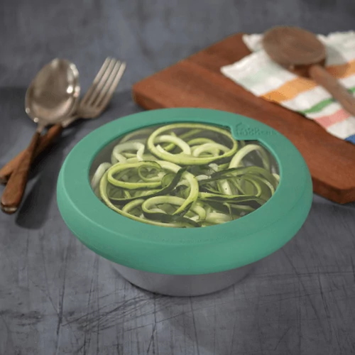 FOOD HUGGERS üveg-szilikon tető M - zöld