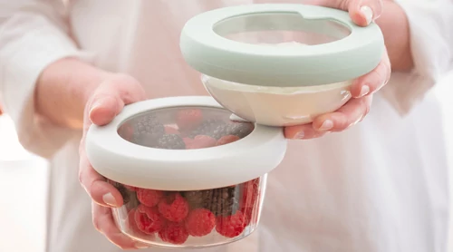 FOOD HUGGERS üveg-szilikon tető XS - zöld 