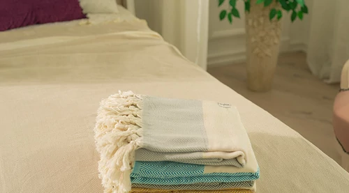 BrightMe Hamptons takaró - drapp