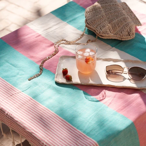 BrightMe Amalfi törölköző - PINK-TÜRKIZ