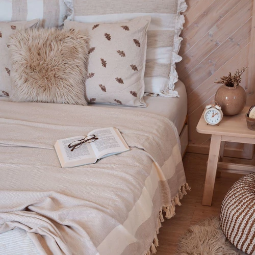 BrightMe Hamptons takaró - drapp