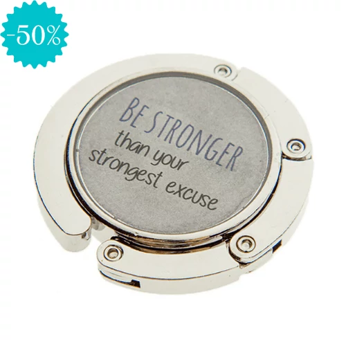 &quot;BE STRONGER THAN YOUR STRONGEST EXCUSE&quot; táskatartó ékszer