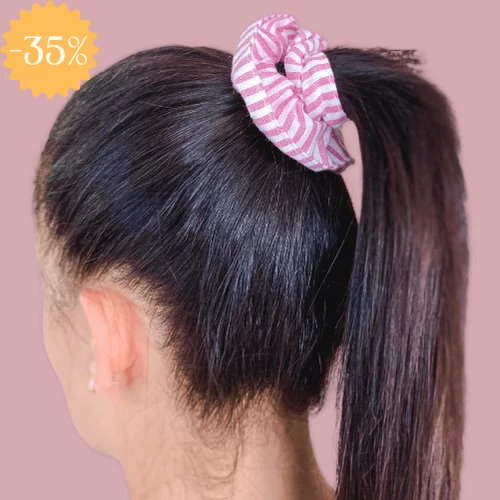 Csíkos scrunchie - Rózsaszín Csíkos scrunchie - Rózsaszín